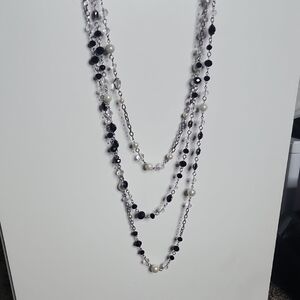 Elegant Black and Silver Beaded Necklace